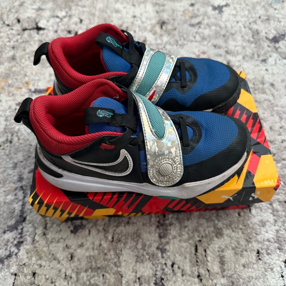 Nike Kids Sneakers in Blue, Red, and Silver